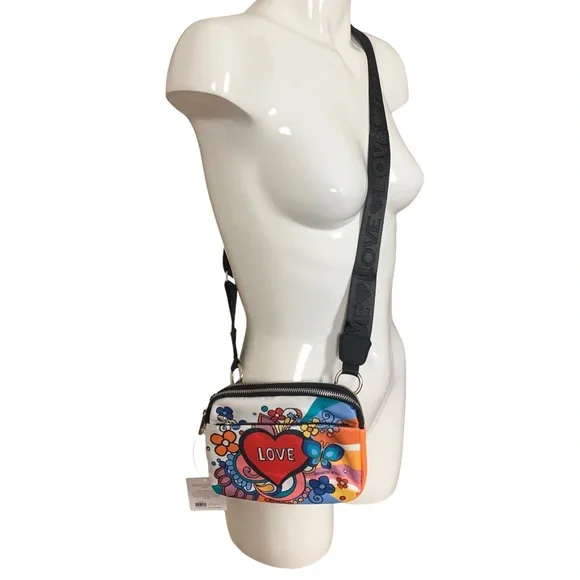 Brighton Power Of Love Convertible Graphic Crossbody/Shoulder Bag NWT - Picture 2 of 14